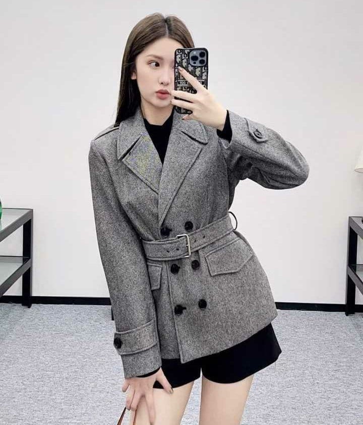 DIOR 디올 더블 벨트 트위드 자켓