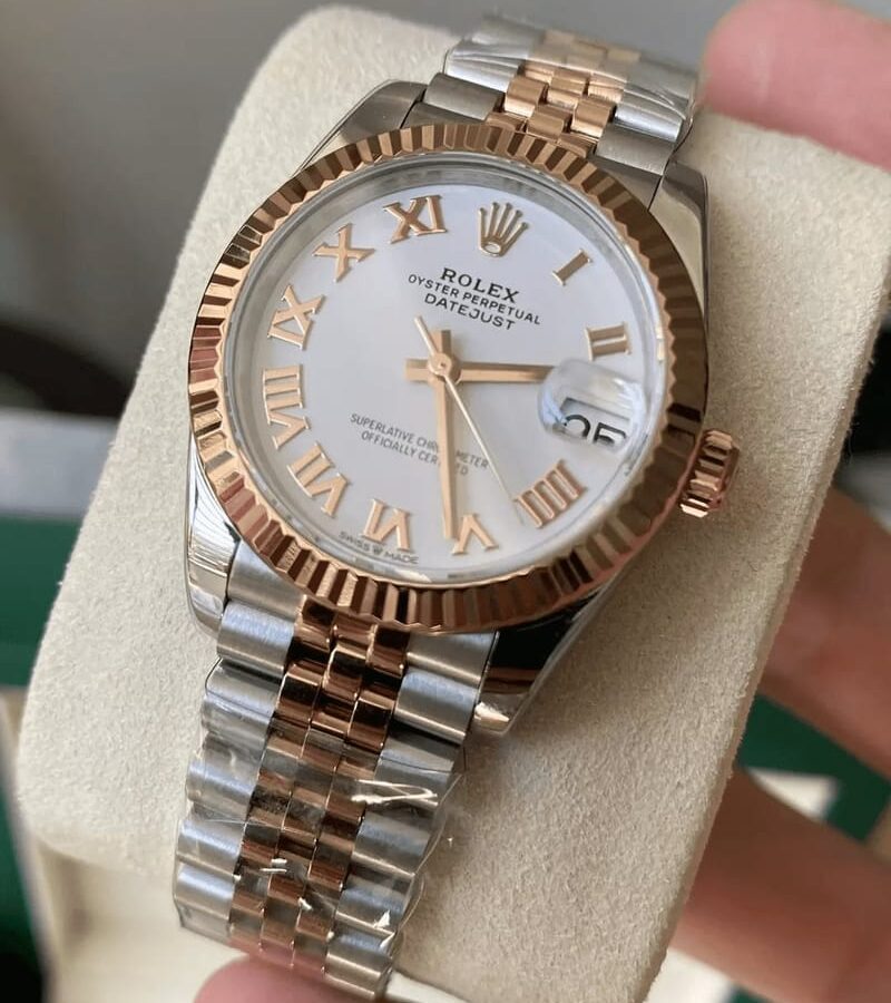 ROLEX 로렉스 여성용 데이저스트 화이트 로만 다이얼 로즈골드 콤비 31mm 278271