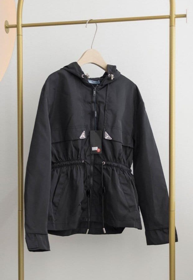 PRADA 프라다 더블로고 허리 스트링 자켓