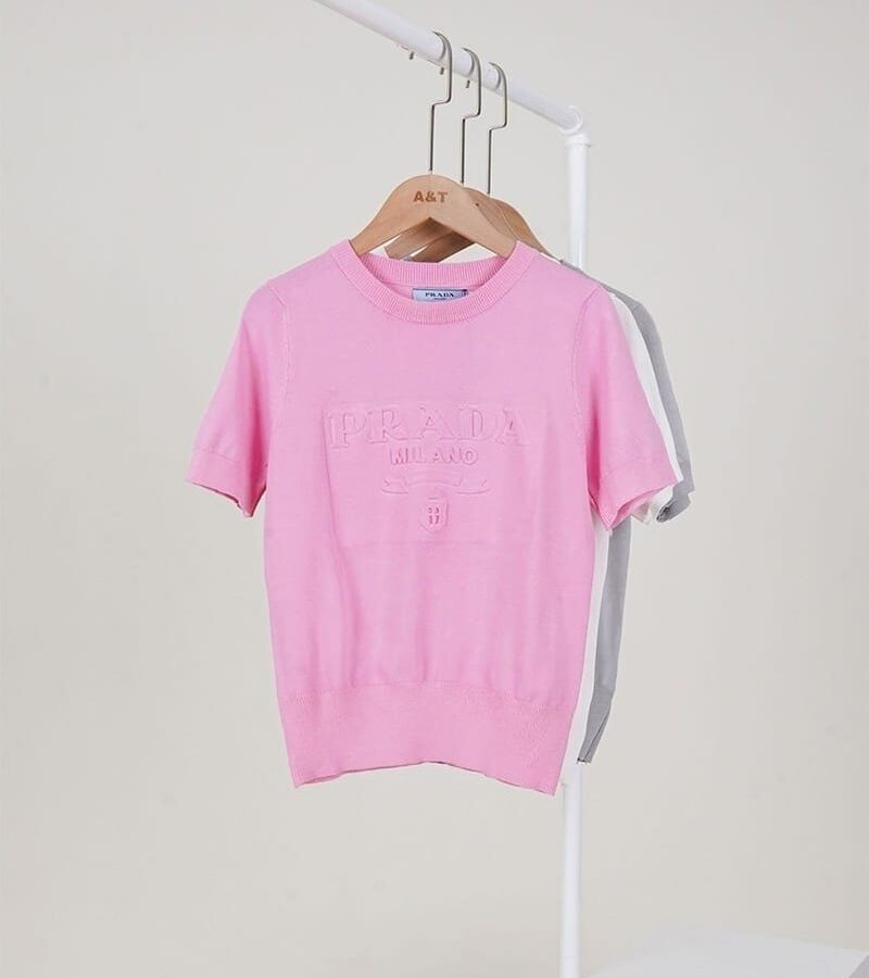 PRADA 프라다 엠보 로고 숏 니트 3COLOR