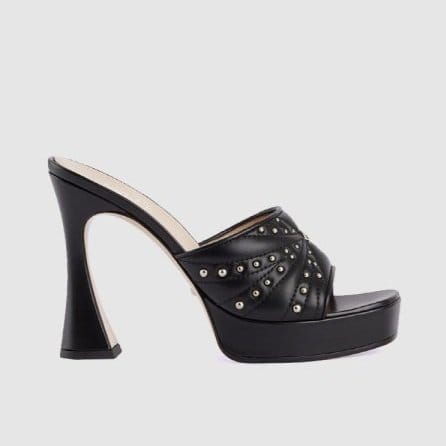 GUCCI 구찌 여성용 샌들 힐 슬라이드 샌들 블랙 ‎723404 2COLOR