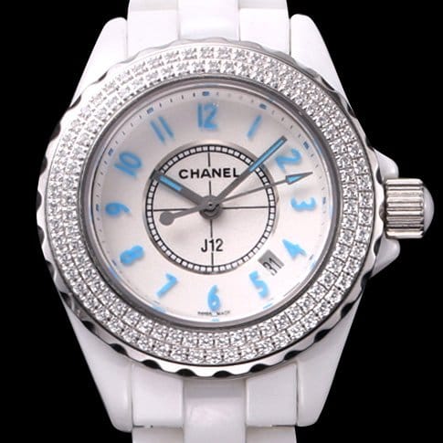 CHANEL 샤넬 제이12 H3826 여성용 신상모델! 100%세라믹 소재 최상급 쥬얼 셋팅 베젤 화이트 다이얼 세계적 범용 쿼츠 무브먼트 cha0144 - CHANEL J12 TOP Grade Quality Ladies Full Ceramic Diamond Bezel White Dial Swiss Ronda Quartz Movement