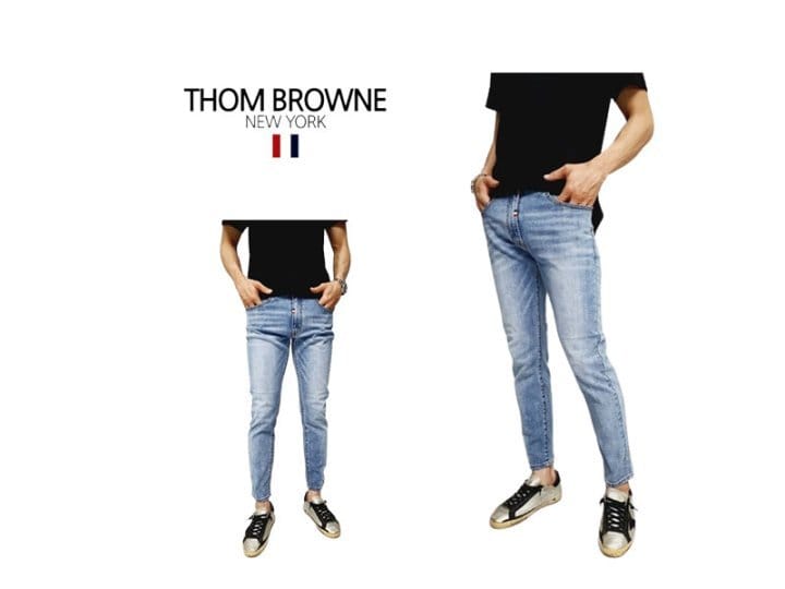 THOM BROWNE 톰브라운 슬림 연청 데님