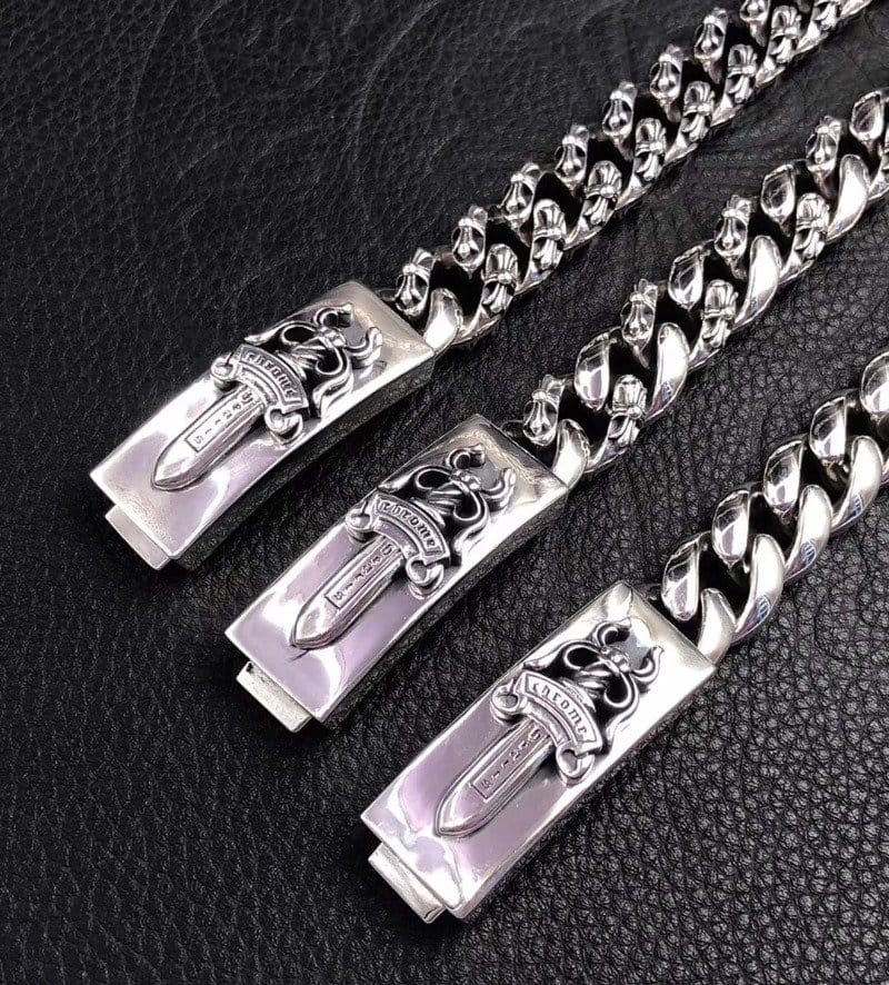 CHROME HEARTS 크롬하츠 925실버 남성팔찌 3디자인(폭15mm)