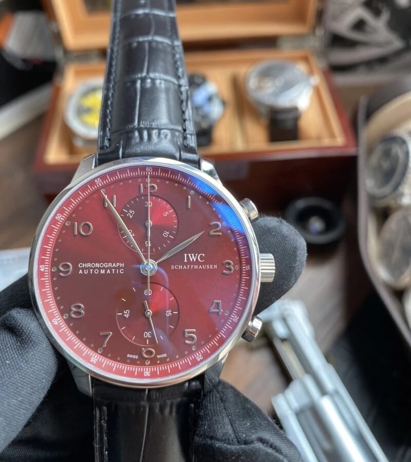 IWC 아이더블유씨 포르투기저 크로노 화이트골드 레드다이얼