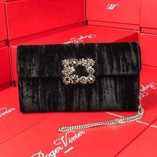 ROGER VIVIER 로저비비에 벨벳 체인클러치 24CM R30588