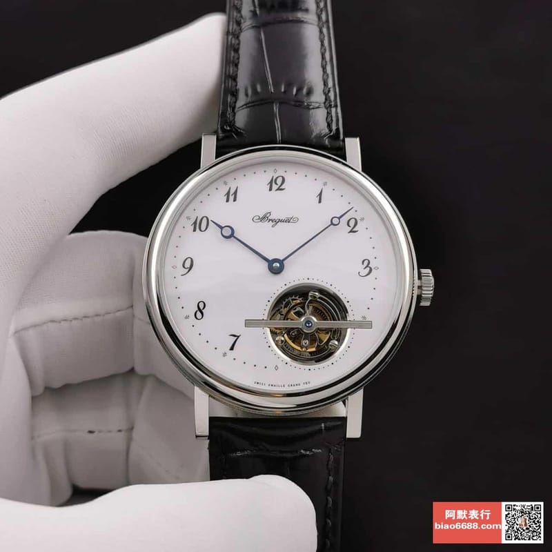 BREGUET 브레게 뚜르비옹 울트라씬 클래식 컴플렉스 화이트골드 레더 스트랩 42mm 5367PT/29/9WU
