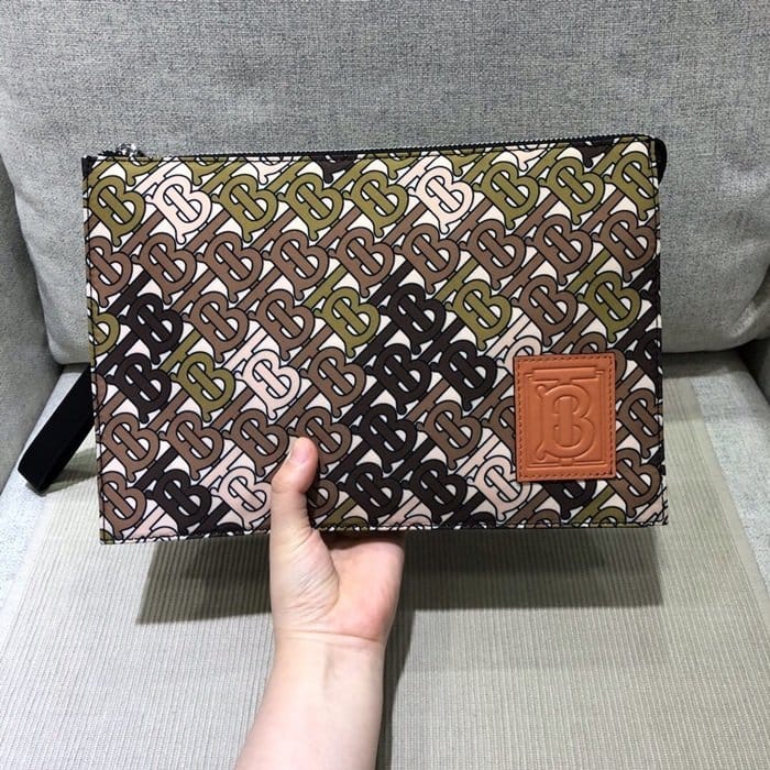 BURBERRY 버버리 TB 나일론&레더 클러치백 BURB0404