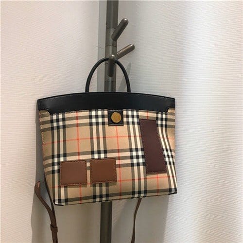 BURBERRY 버버리 빈티지 체크 소사이어티 탑핸들백 B8023020