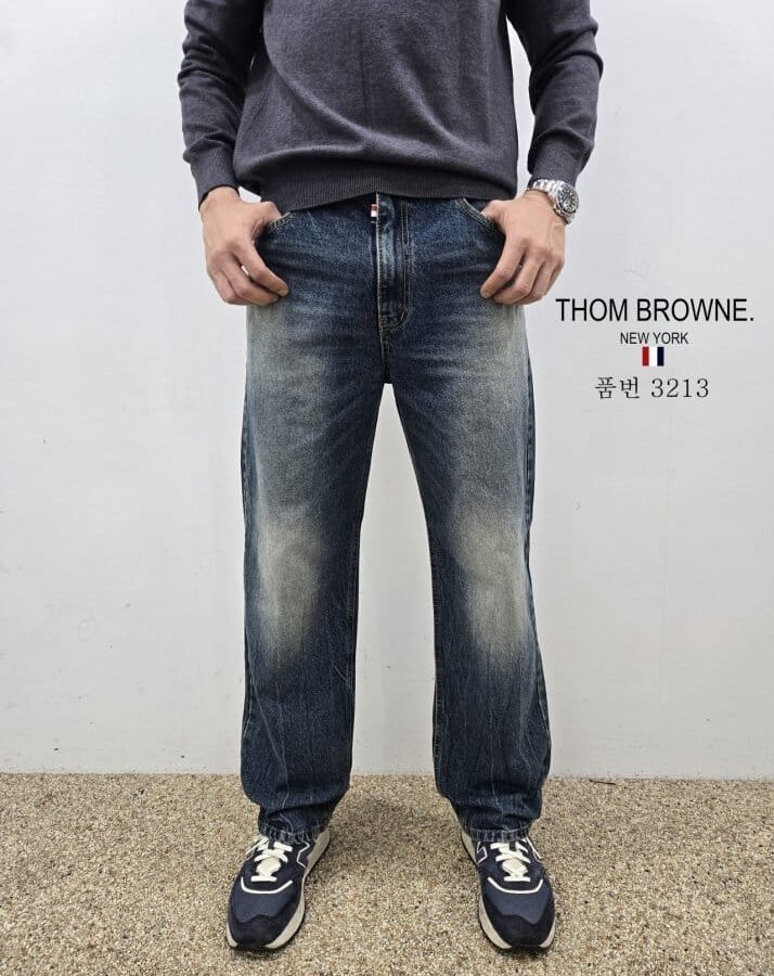 THOM BROWNE 톰브라운 세미와이드 청바지