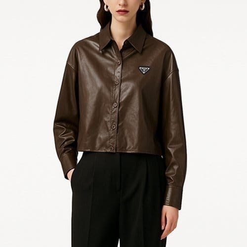 PRADA 프라다 레더 셔츠 자켓