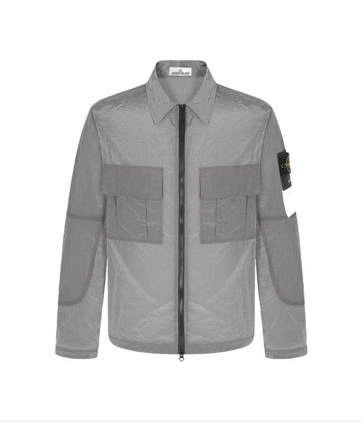 STONE ISLAND 스톤아일랜드 나일론 메탈 립스탑 오버셔츠 바람막이 3COLOR