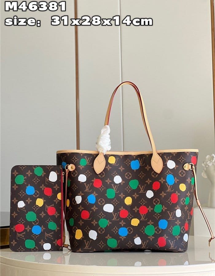 LOUIS VUITTON 루이비통 쿠사마 야요이 콜라보 네버플 미듐 M46381