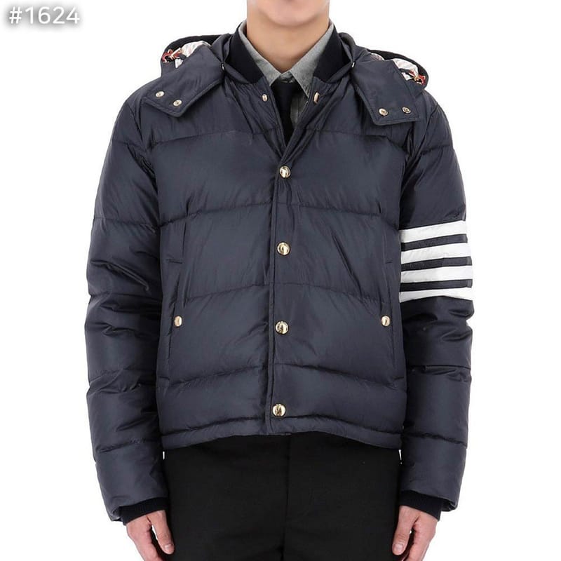 THOM BROWNE 톰브라운 마테 4선 후드 다운 봄버 자켓