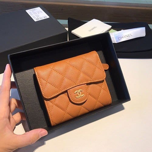 CHANEL 샤넬 캐비어 반지갑 AS401052