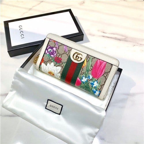 GUCCI 구찌 플라워 오피디아 지퍼 장지갑 523153-2