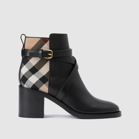 BURBERRY 버버리 여성용 체크 레더 힐 부츠 80568181 (7cm) 3COLOR