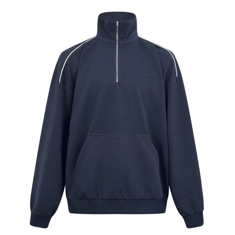 GUCCI 구찌 테크니컬 엠보싱 하프 집업 스웨트 셔츠