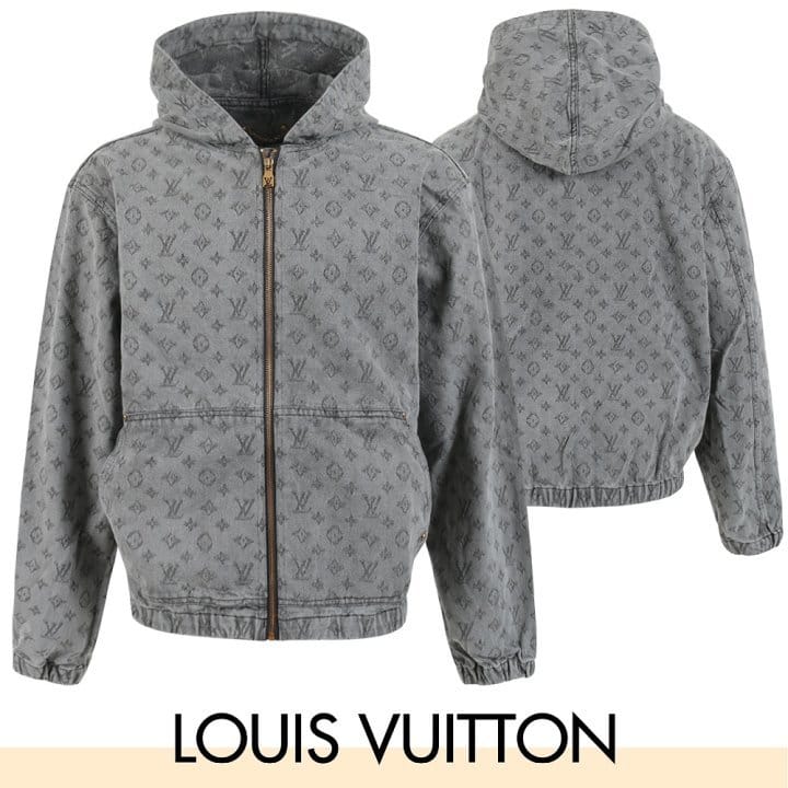 LOUIS VUITTON 루이비통 모노 블랙 데님 오버핏 자켓