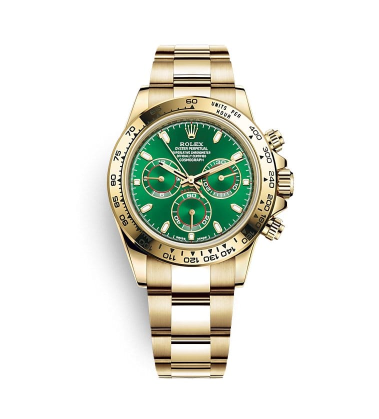 11위 (정품비교영상) ROLEX 로렉스 데이토나 옐로우 골드 그린 다이얼 최신버전 업그레이드형 크로노그래프 데이토나 18K 옐로우골드 Green 다이얼 수정형 ETA 7750 오토매틱 무브먼트 rol0730