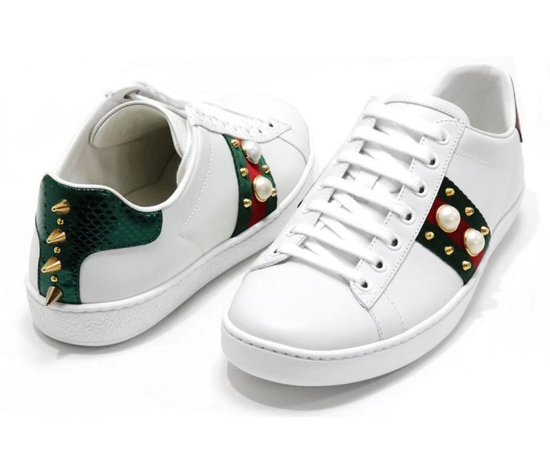 GUCCI 구찌 진주 에이스 진주알 스니커즈