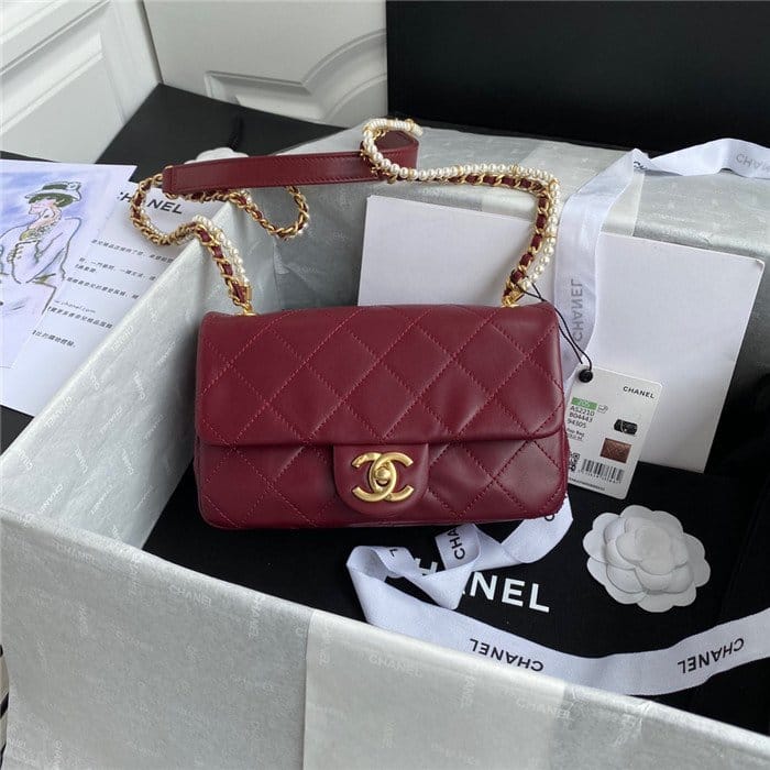 CHANEL 샤넬 크리스탈 펄 체인 플랩백 AS2210 3COLOR