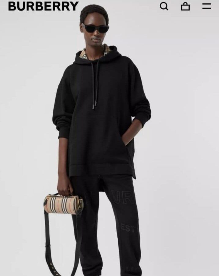 BURBERRY 버버리 노바체크 레터링 후드 남녀공용