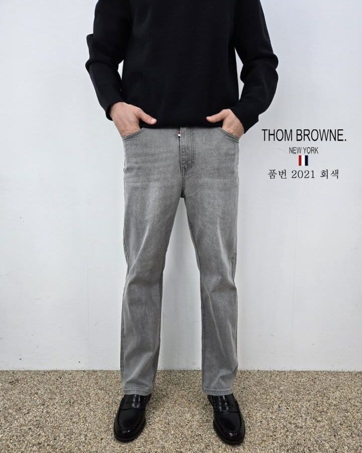THOM BROWNE 톰브라운 세미 일자 청바지