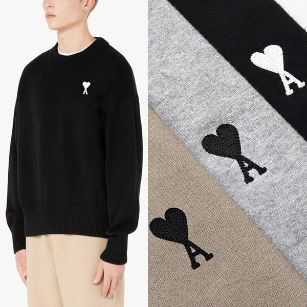 AMI 아미 스몰하트 라운드 니트