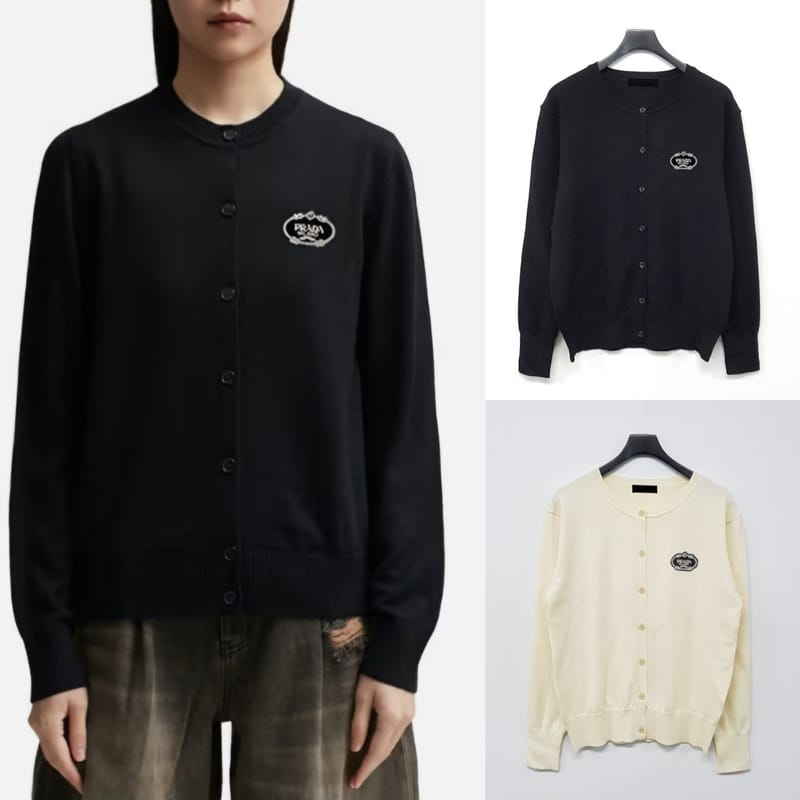 PRADA 프라다 부클와펜 라운드 가디건