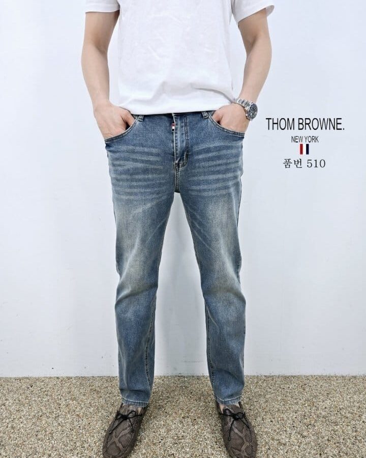 THOM BROWNE 톰브라운 슬림 일자 청바지