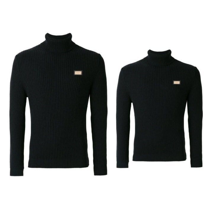 DOLCE&GABBANA 돌체앤가바나 골드 플레이트 골지 터틀넥 2COLOR