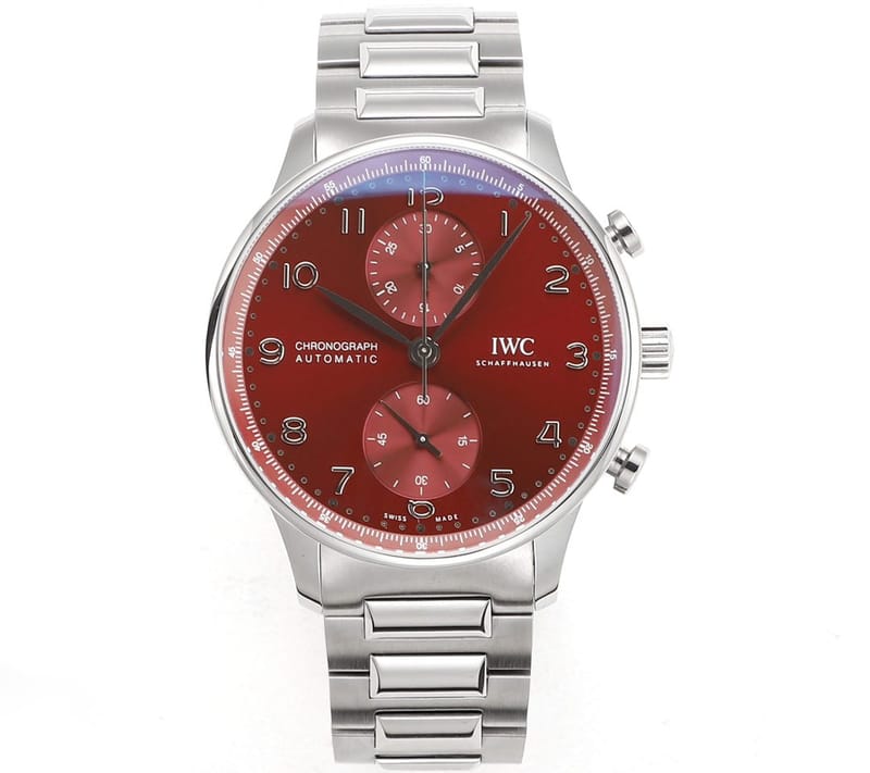 IWC 아이더블유씨 포르투기저 크로노 실버 버건디다이얼