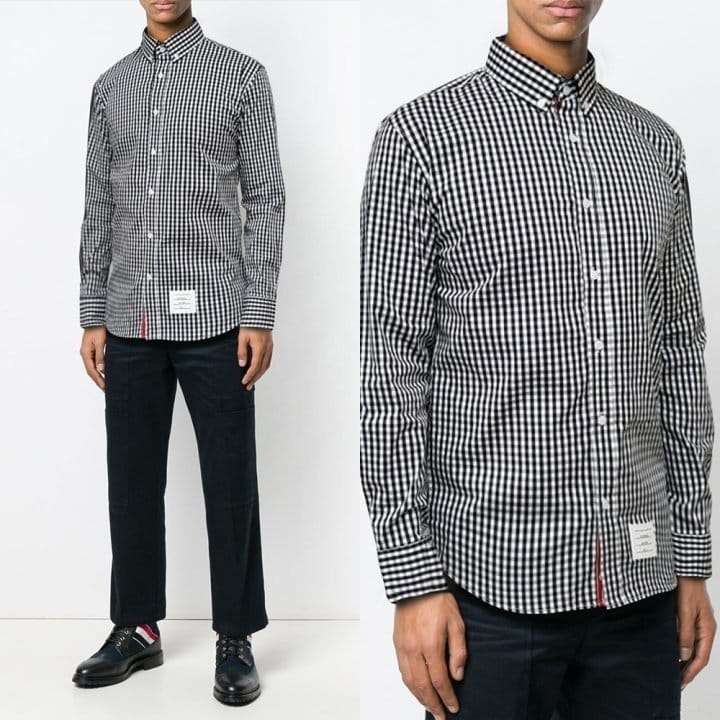 THOM BROWNE 톰브라운 고방 체크 셔츠