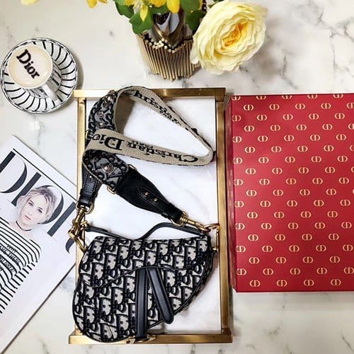 DIOR 디올 오블리크 새들 핸드&숄더 M0447 19.5CM