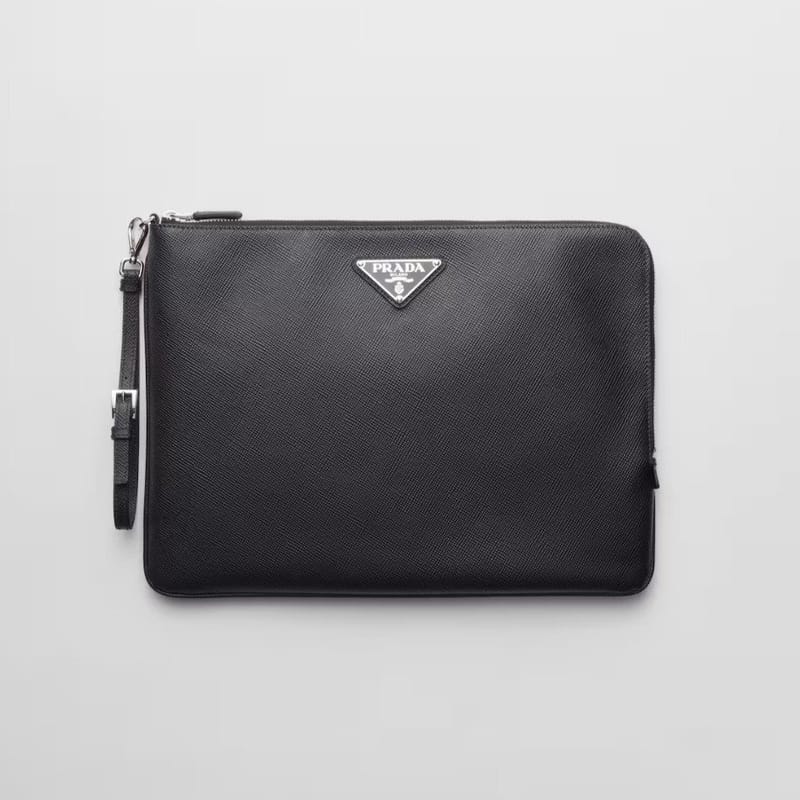 PRADA 프라다 라지 사피아노 가죽 파우치 2NH023