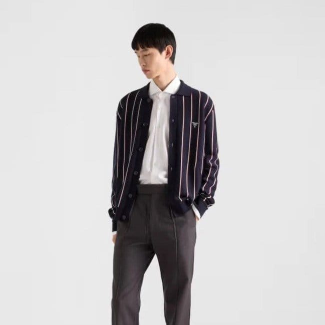 PRADA 프라다 스트라이프 가디건