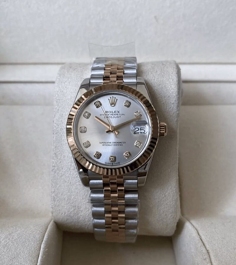 ROLEX 로렉스 여성용 데이저스트 실버 다이얼 10P 로즈골드 콤비 31mm 278271