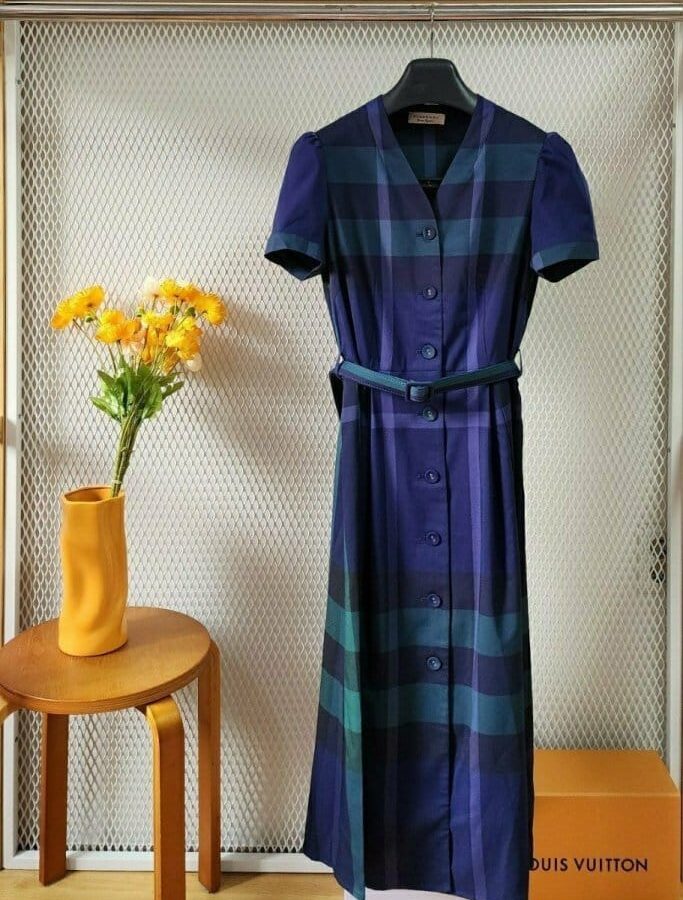 BURBERRY 버버리 클래식 패턴 여성 벨트 원피스