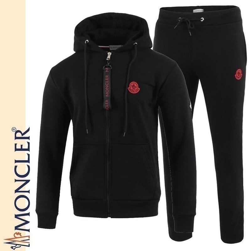 MONCLER 몽클레어 레드 로고 후드집업 셋업