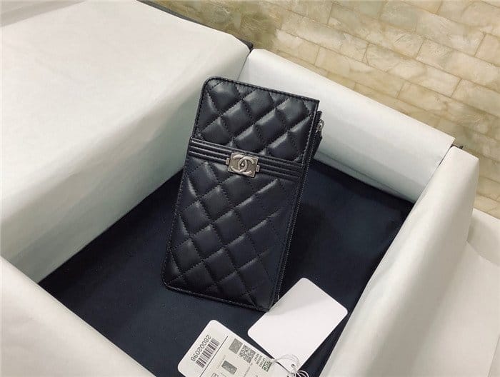 CHANEL 샤넬 램스킨 카드&폰케이스 AS15410-4 (금장/은장)