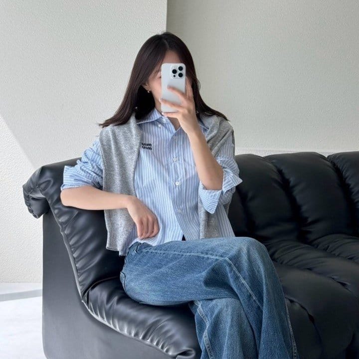 MIUMIU 미우미우 여성 스트라이프 셔츠 2COLOR