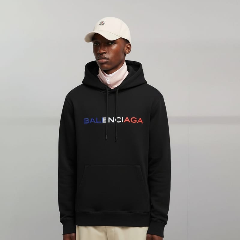 BALENCIAGA 발렌시아가 인터네셔널 프랑스로고 코튼 후드티