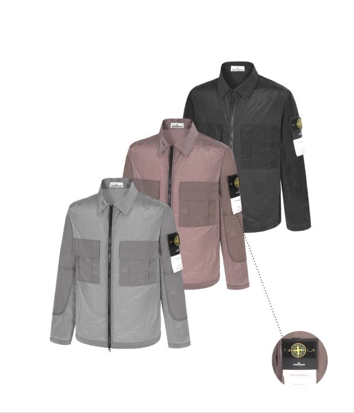 STONE ISLAND 스톤아일랜드 나이론 메탈 립스탑 오버셔츠 3COLOR