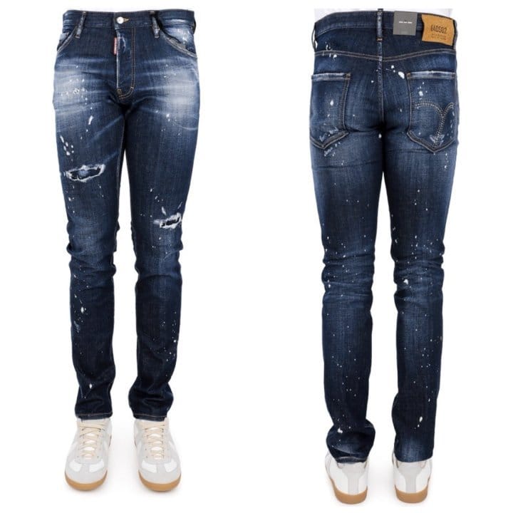 DSQUARED2 디스퀘어드2 화이트페인팅 브라운 패치진