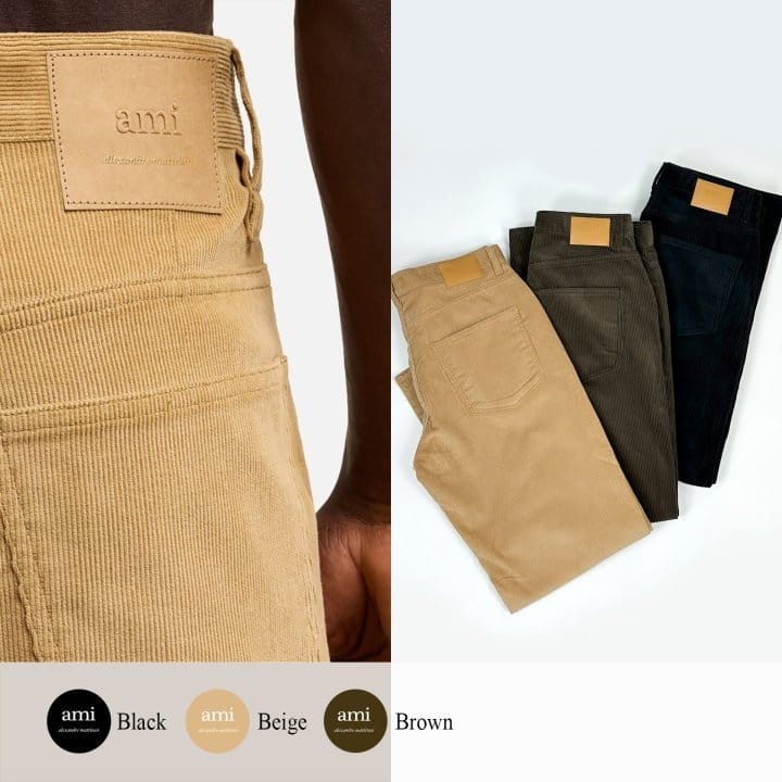 AMI 아미 세미와이드 코듀로이 팬츠