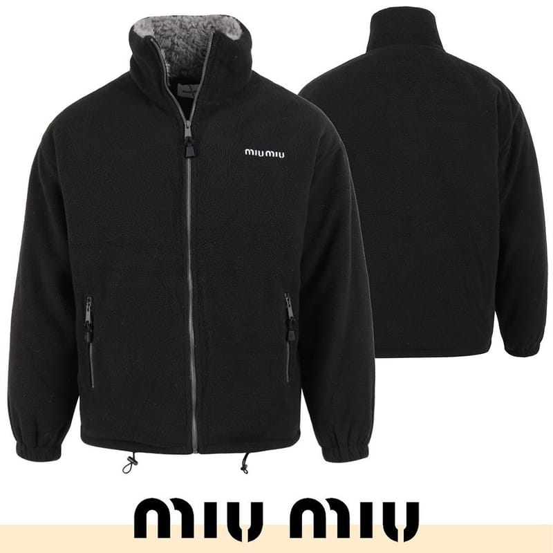 MIUMIU 미우미우 레터링 로고 플리스 다운 재킷