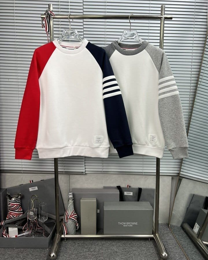 THOM BROWNE 톰브라운 믹스 컬러 사선완장 맨투맨