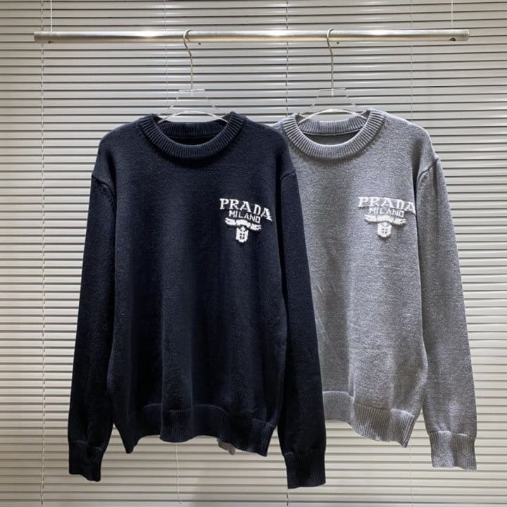 PRADA 프라다 밀라노 로고 니트