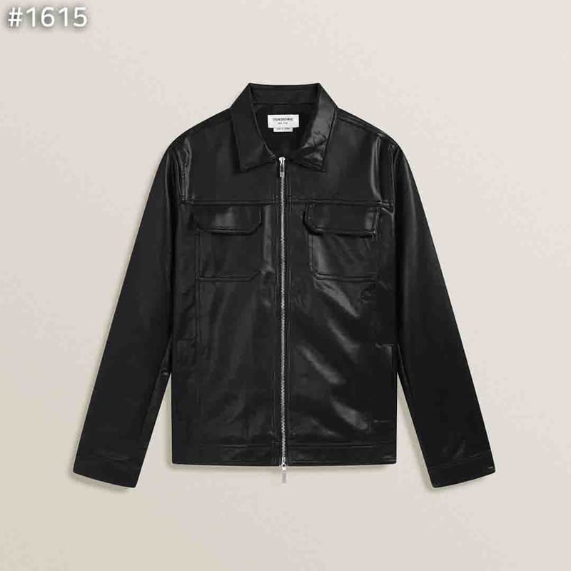 THOM BROWNE 톰브라운 투포켓 레더 자켓